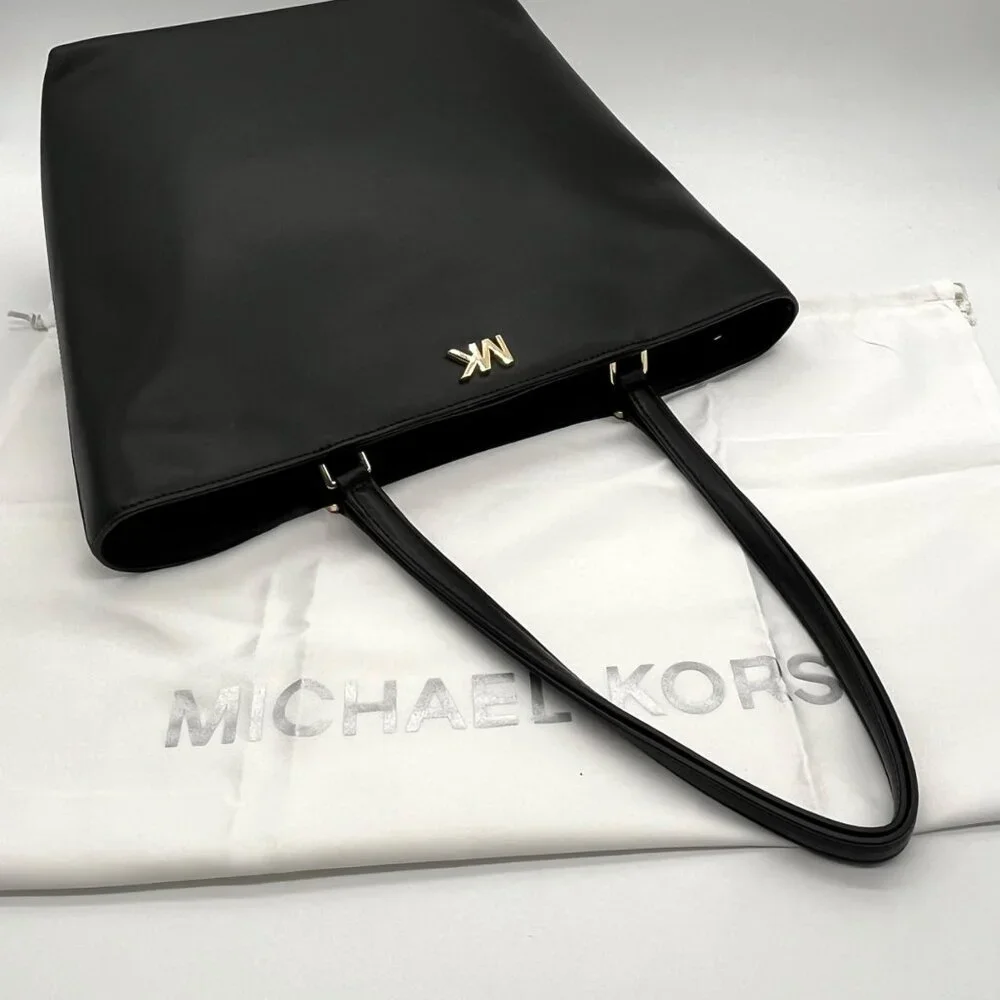 Michael Kors Black Leather Mott Tote Bag - Picture 9 of 11